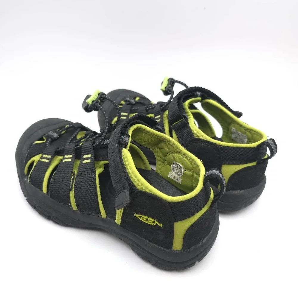 KEEN FootWear Kids Sandals 2 Black & Green Outdoor‎ Water Shoes Hook Loop